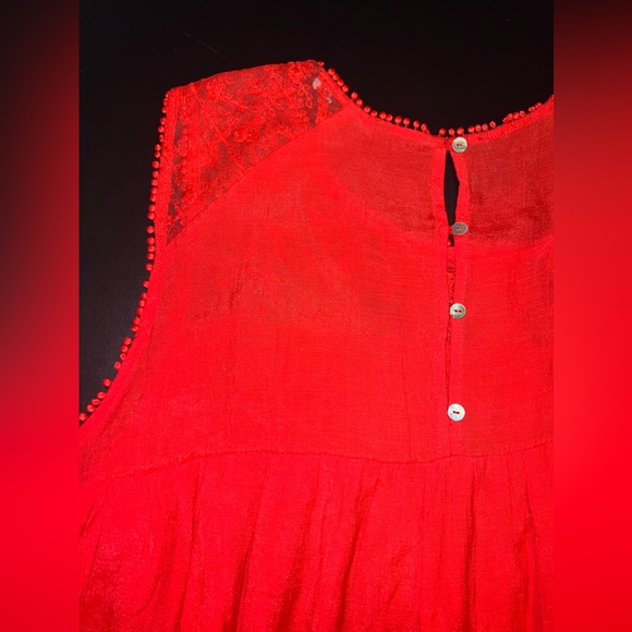 Zac & Rachel Red Sleeveless Shift Dress With Lace Detail Size 2XL EUC - Picture 8 of 9